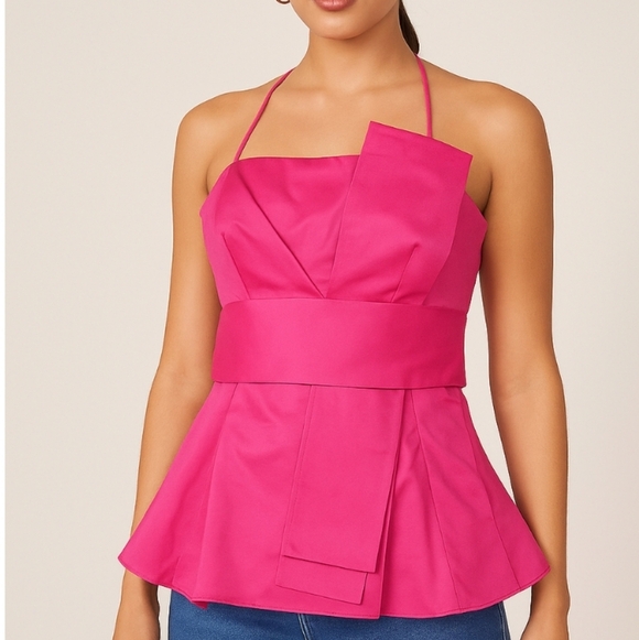 Chetta B Tops - New Women's Evening Hot Pink Silk Statement Piece Top Sz 6 Org $340 Chetta B